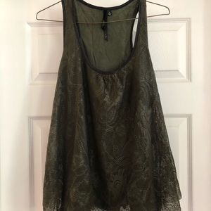 Nordstrom tbd- Olive lace tank top
